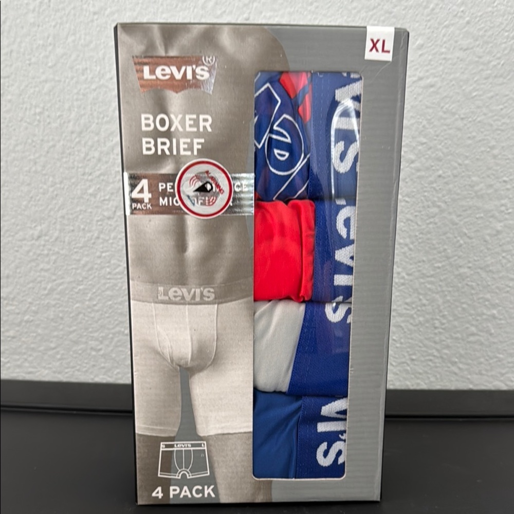 Levi's Men's Boxer Briefs 4-Pack - Red and Blue
